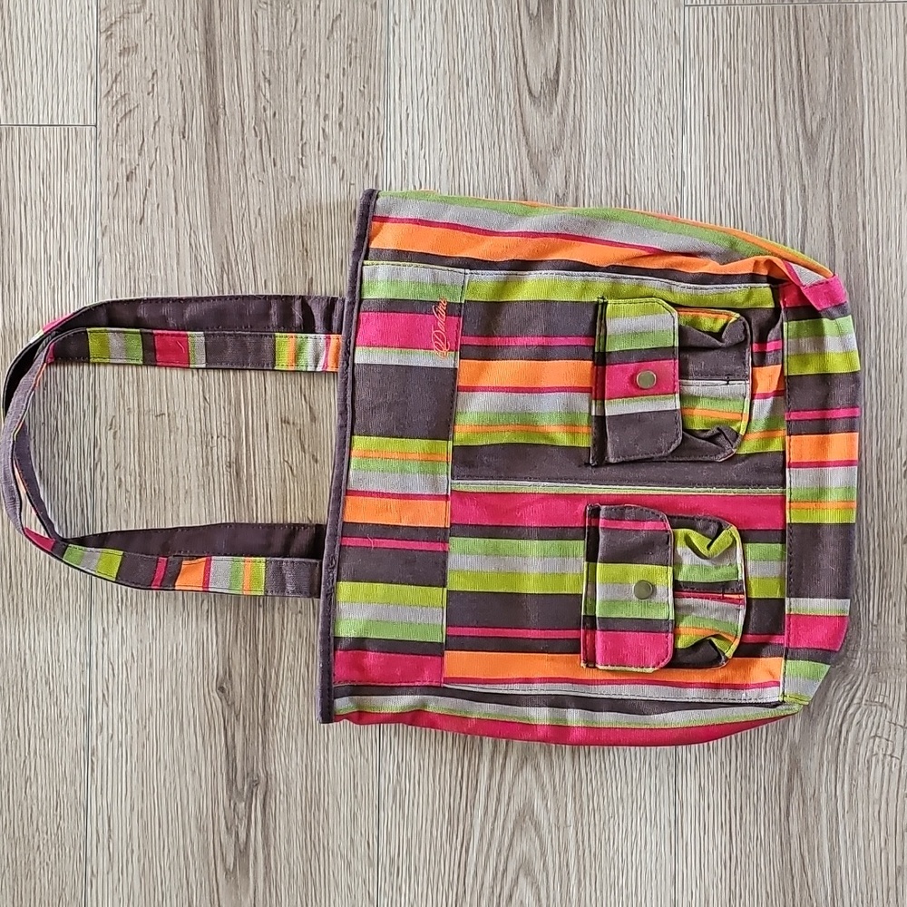 Dakine Multicolor Reversible Striped Tote Bag
